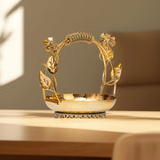 Golden Basket Pooja Bowl | Spiritual Decor | Pooja Decor